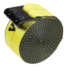 VEVOR Winch Straps, 4" x 30', 6000 lbs Load Capacity, 18000 lbs Break Strength, Truck Straps with Flat Hook