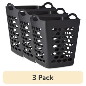 (3 pack)Flex Square Laundry Hamper, Black