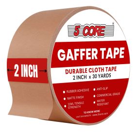 5 Core Gaffers Tape 2 Inch 30 Yards Professional Pro Gaff Tape Non Reflective Water Resistant (SKU: GFF TP BRWN)